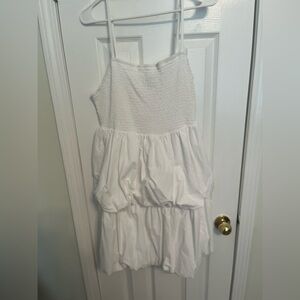 A New Day White Tiered Bubble Hem Sundress